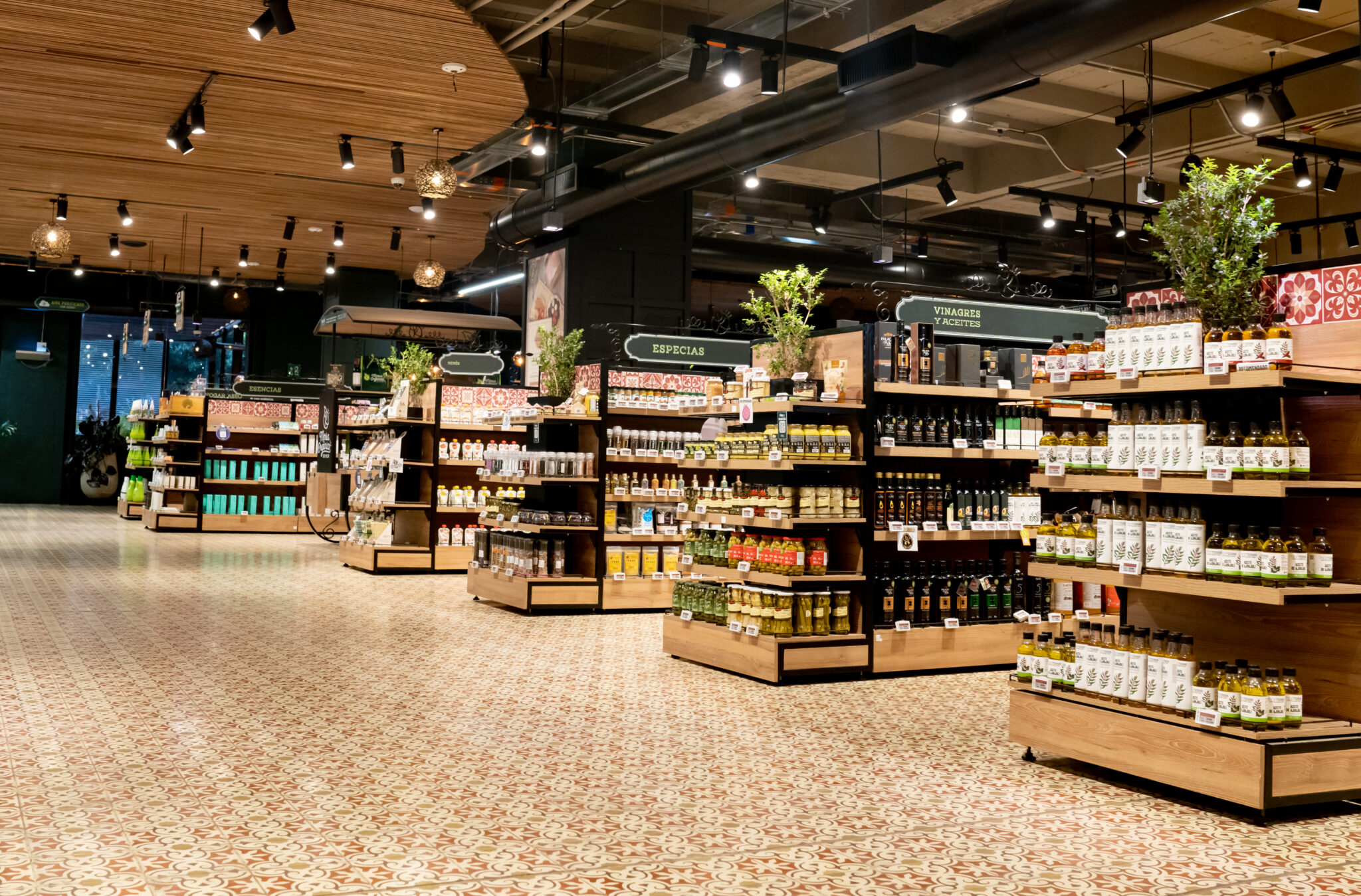 empty aisles at a supermarket